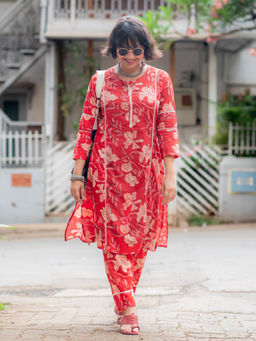 Suta - Women Red Floral Co-ord (Set of 2)
