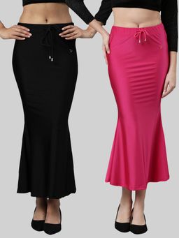 TWIN BIRDS - Womens Solid Saree Shaper - Multi-color (Pack of 2)