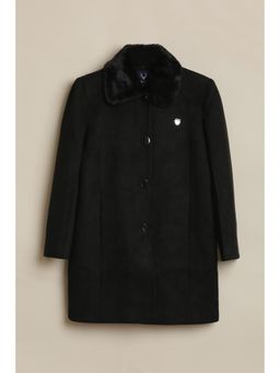Allen Solly - Girls Black Solid Wintercoat