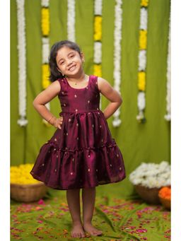 EKANTA - Gayathri Red Frock Knee Length
