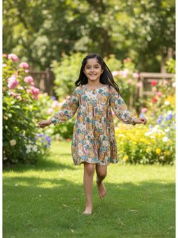 Maaesa - Girls Safari Animal Print Tiered Dress