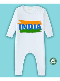 BLUSHES - White Cotton Knit Independence Day Theme Romper