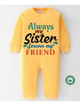 BLUSHES - Yellow Full Sleeves Happy Raksha Bandhan Romper