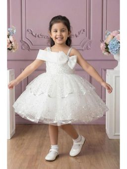 Lagorii - White Sequin Layered Ruffle Party Dress