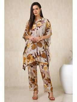 Soch - Beige Floral Kaftan and Pant (Set of 2)