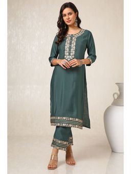 Soch - Green Embroidered Kurta and Pant (Set of 2)