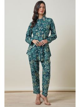 Soch - Teal Floral Shirt and Pant (Set of 2)