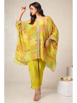 Soch - Yellow Floral Kaftan and Pant (Set of 2)