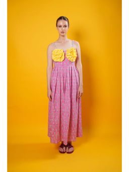Bakhiya Jaipur - Mimosa Cotton Floral Maxi Dress