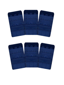 Inner Sense - Navy Blue Hook and Eye Bra Extenders (Pack of 6)