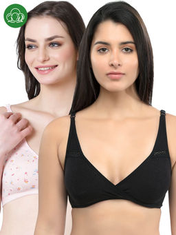 Inner Sense - Organic Cotton Antimicrobial Sleeping-Feeding Bra (Pack of 2)