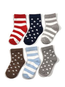 Footprints - Organic Cotton Kids Ankle Length Socks (Pack of 6)