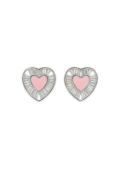 Miora - Pink Heart Cz Earrings
