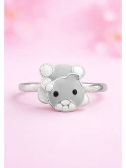 Miora - Silver Teddy Bear Enamel Ring