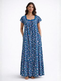 FEATHERS CLOSET - Teal Floral Regular Dress