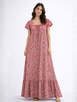 FEATHERS CLOSET - Peach Floral Regular Dress