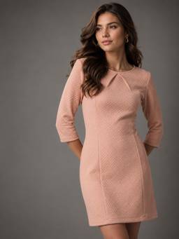 Twenty Dresses by Nykaa Fashion - Womens Jacquard Self Design Pink Dress