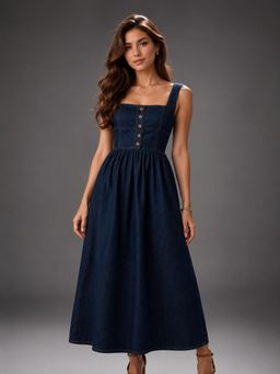 Twenty Dresses by Nykaa Fashion - Womens Denim Long Midi Dress