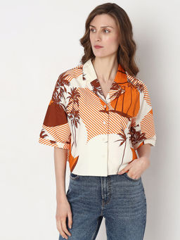 VERO MODA - Orange Printed Shirt