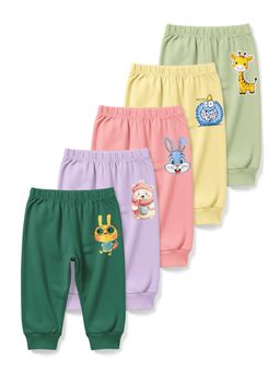 HELLCAT - Multi Colour Baby Boys and Baby Girls Joggers (Pack of 5)