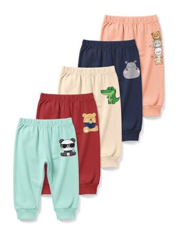 HELLCAT - Multi Colour Baby Boys and Baby Girls Joggers (Pack of 5)