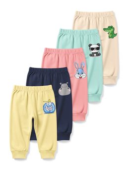 HELLCAT - Multi Colour Baby Boys and Baby Girls Joggers (Pack of 5)