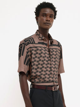 Rare Rabbit - Men Brown Printed Casual Shirt