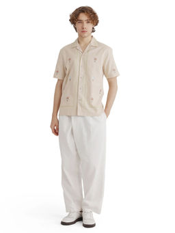 Rare Rabbit - Men Beige Printed Casual Shirt