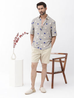 Rare Rabbit - Men Blue Polka Dots Casual Shirt