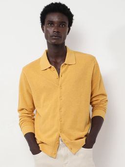 Rare Rabbit - Men Yellow Solid Casual Shirt