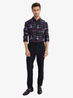 Rare Rabbit - Men Black Abstract Casual Shirt