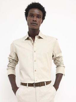Rare Rabbit - Men Beige Solid Casual Shirt