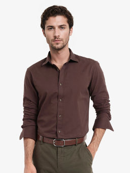 Rare Rabbit - Men Brown Solid Casual Shirt