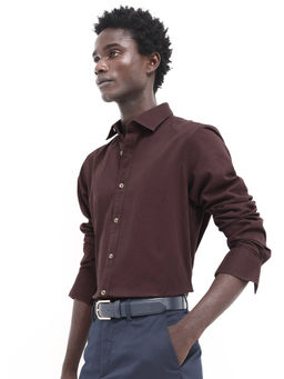 Rare Rabbit - Men Maroon Solid Casual Shirt