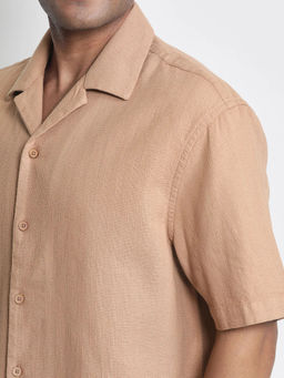 Rare Rabbit - Men Brown Textured Casual Shirt