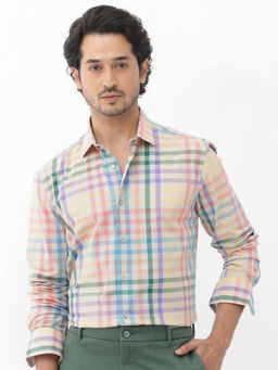 Rare Rabbit - Men Multi-Color Checks Casual Shirt