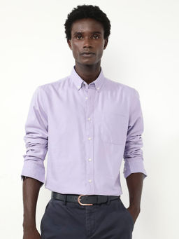 Rare Rabbit - Men Purple Solid Casual Shirt