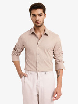 Rare Rabbit - Men Peach Textured Casual Shirt