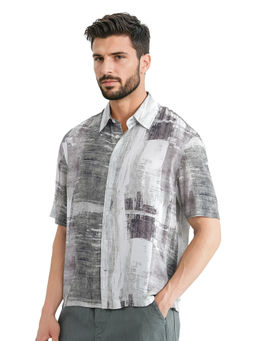 Rare Rabbit - Men Green Abstract Casual Shirt