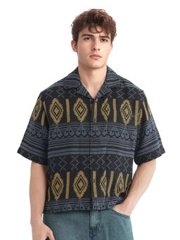 Rare Rabbit - Men Blue Printed Casual Shirt