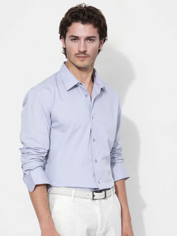 Rare Rabbit - Men Blue Solid Casual Shirt