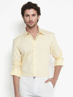 Rare Rabbit - Men Yellow Solid Casual Shirt