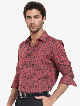 Rare Rabbit - Men Pink Printed Casual Shirt