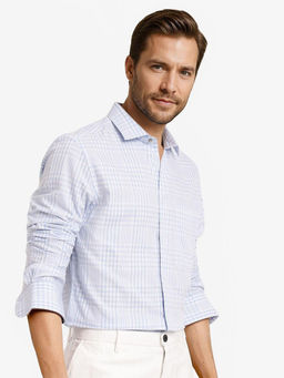 Rare Rabbit - Men Blue Checks Casual Shirt