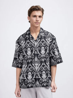 Rare Rabbit - Men Black Printed Casual Shirt