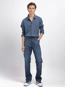 Rare Rabbit - Men Blue Solid Casual Shirt
