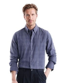 Rare Rabbit - Men Navy Blue Checks Casual Shirt