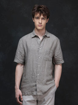Rare Rabbit - Men Grey Solid Casual Shirt