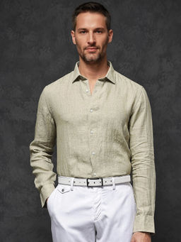 Rare Rabbit - Men Green Solid Casual Shirt