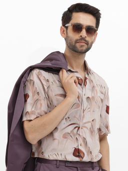 Rare Rabbit - Men Brown Printed Casual Shirt